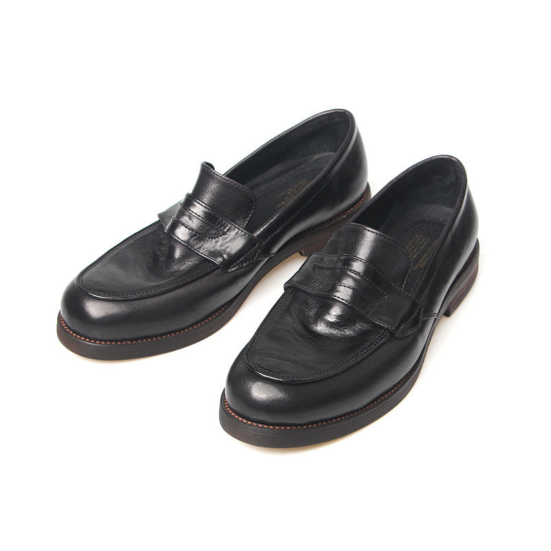 Leather Loafers with Low Heel