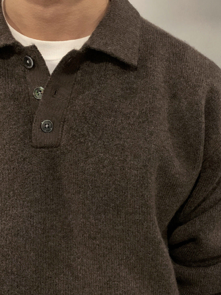 Sweater with Collar, in Fleece Fabric