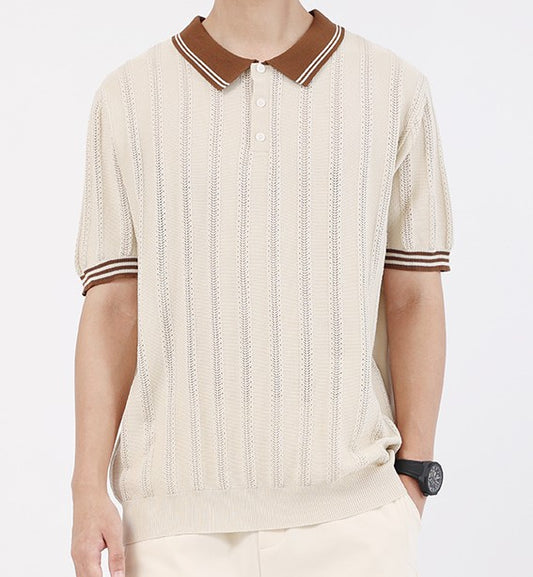 Retro Striped Polo, American Fabric Composition