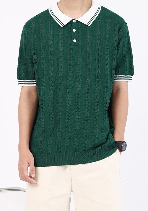 Retro Striped Polo, American Fabric Composition