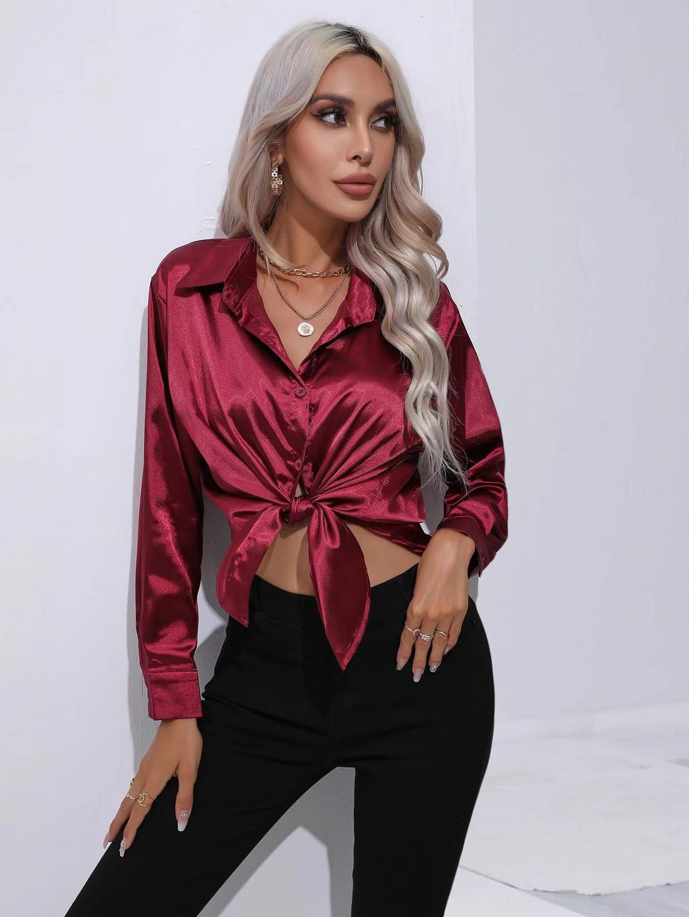 Women’s Shiny Metallic Shirt