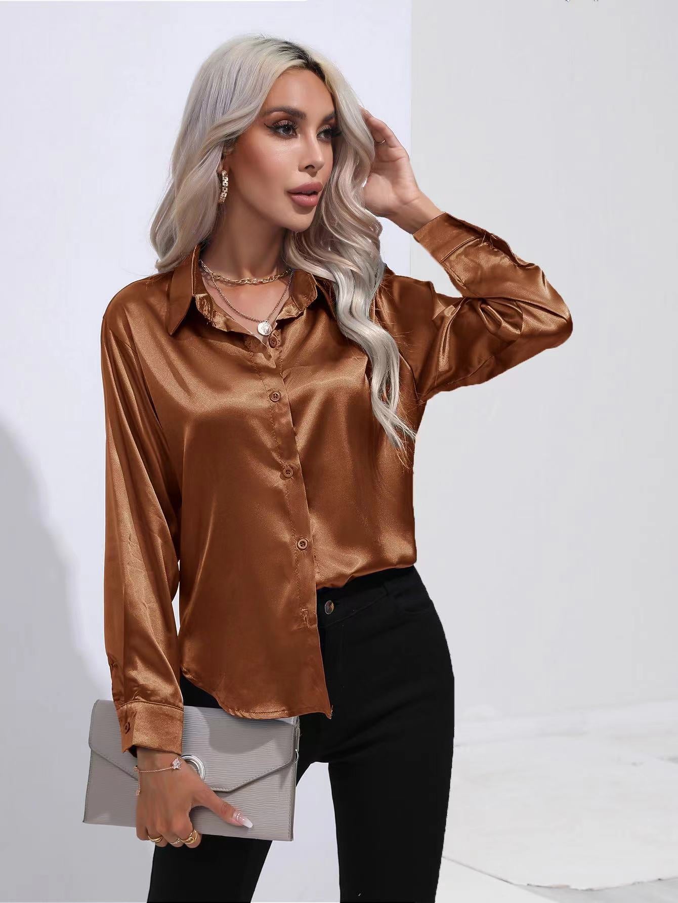 Women’s Shiny Metallic Shirt