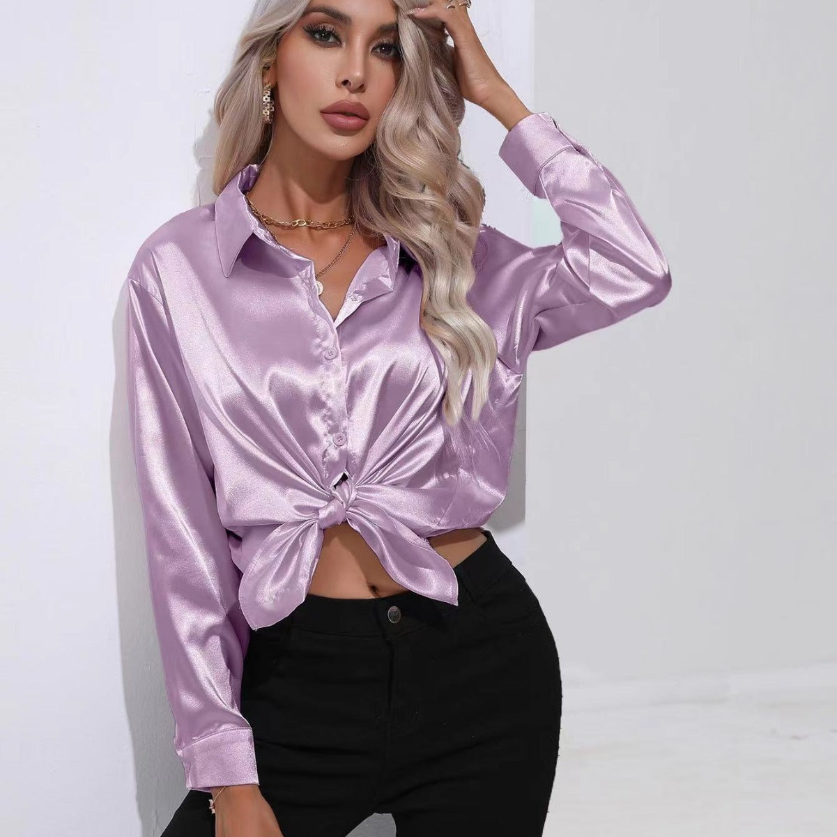 Women’s Shiny Metallic Shirt