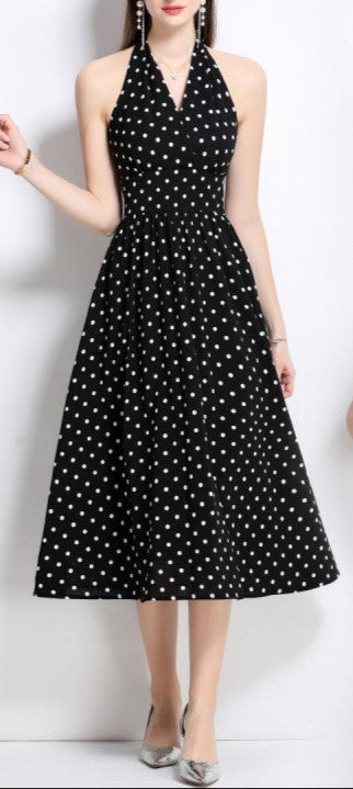 Polka Dot Vintage Dress – Retro Elegance