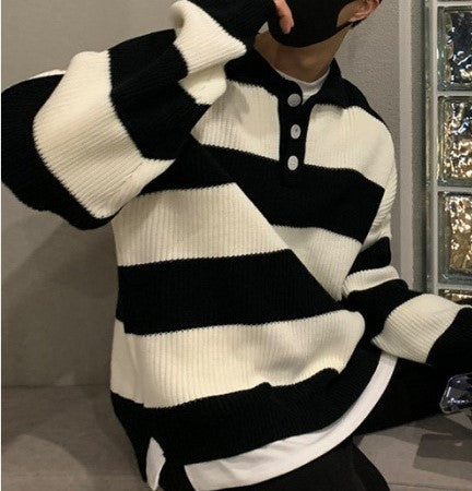 Men's Bright Striped Knit Sweater