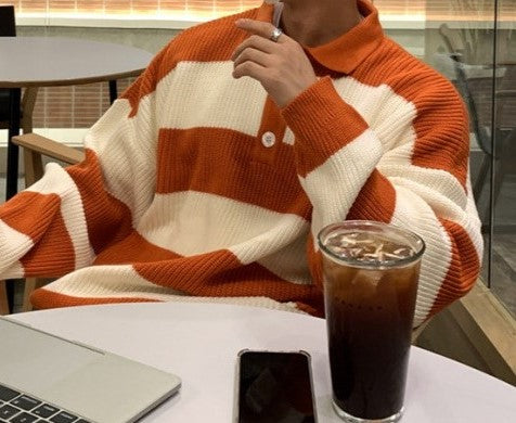 Men's Bright Striped Knit Sweater