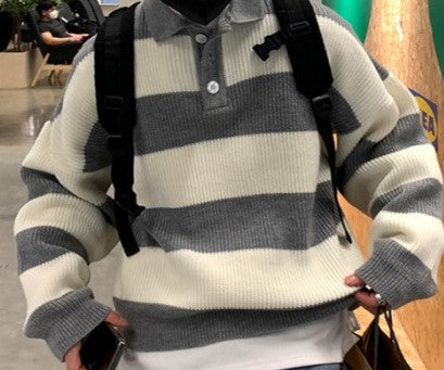Men's Bright Striped Knit Sweater