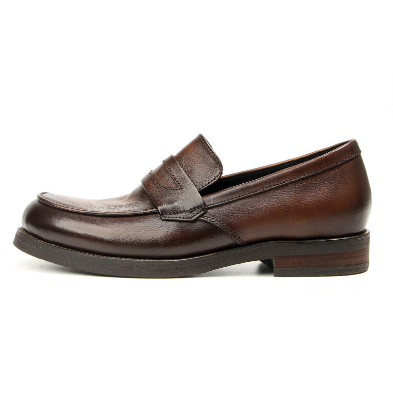 Leather Loafers with Low Heel