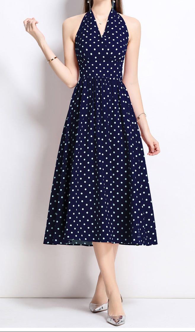 Polka Dot Vintage Dress – Retro Elegance