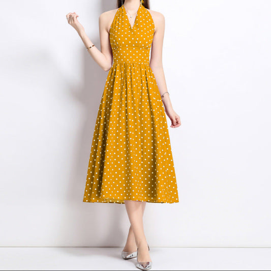 Polka Dot Vintage Dress – Retro Elegance