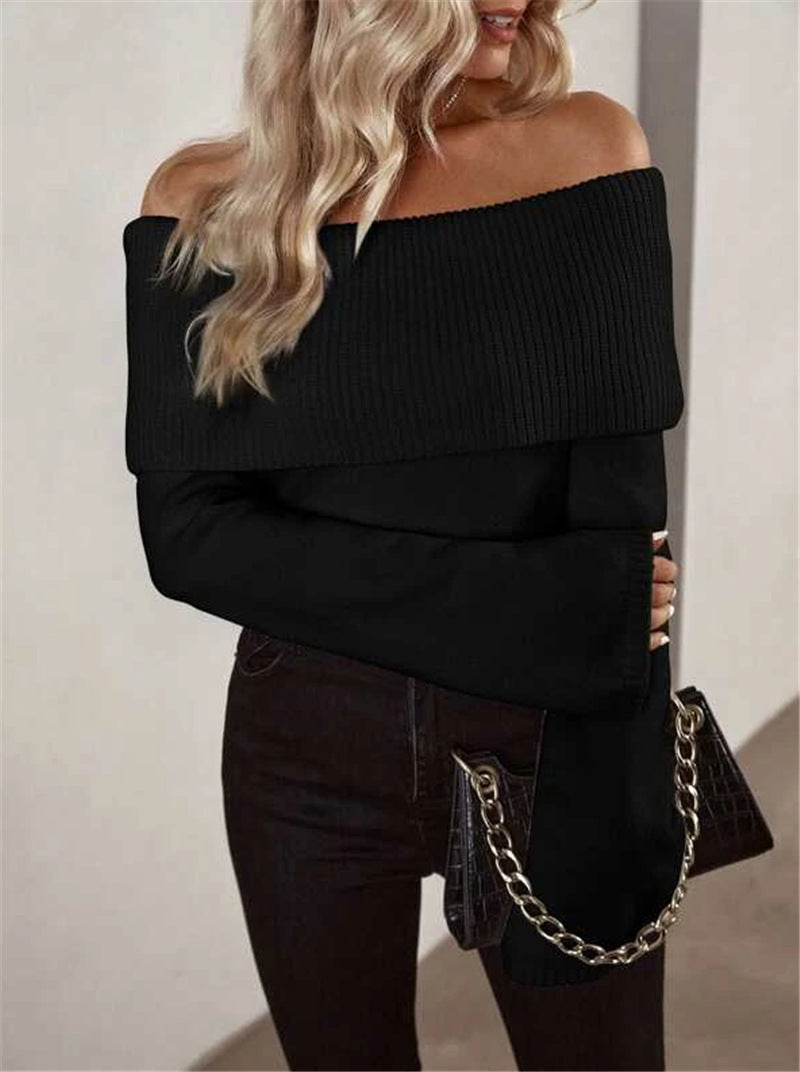 "La Muse" Cashmere Blend Off-Shoulder Knit