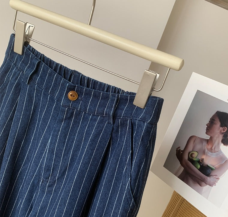 Elegant Striped Baggy Pants
