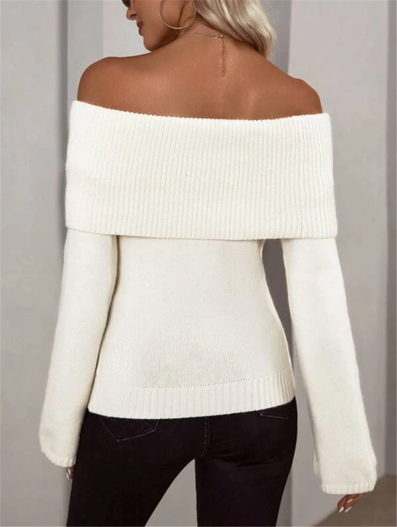 "La Muse" Cashmere Blend Off-Shoulder Knit