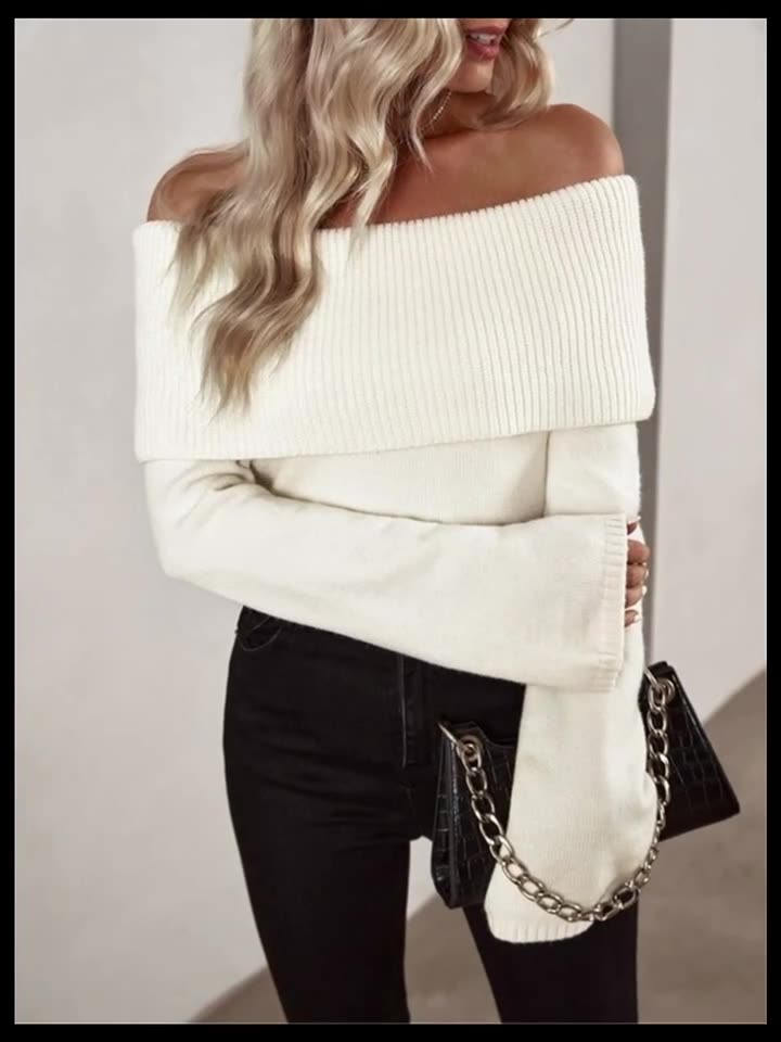 "La Muse" Cashmere Blend Off-Shoulder Knit